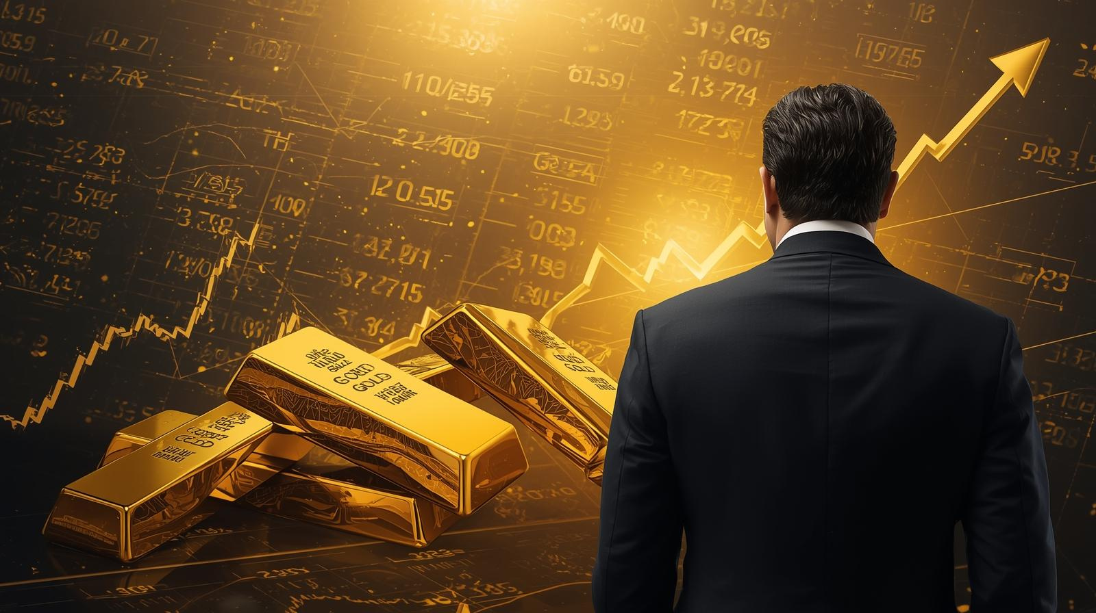 a man watching gold price increasing dramatically